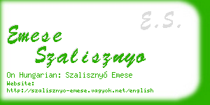 emese szalisznyo business card
