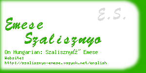 emese szalisznyo business card